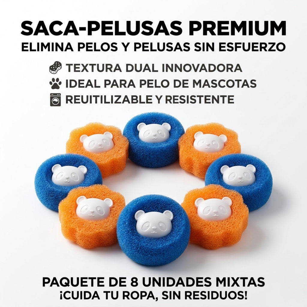 8 Bolas De Esponja Saca Pelusas Para Lavado