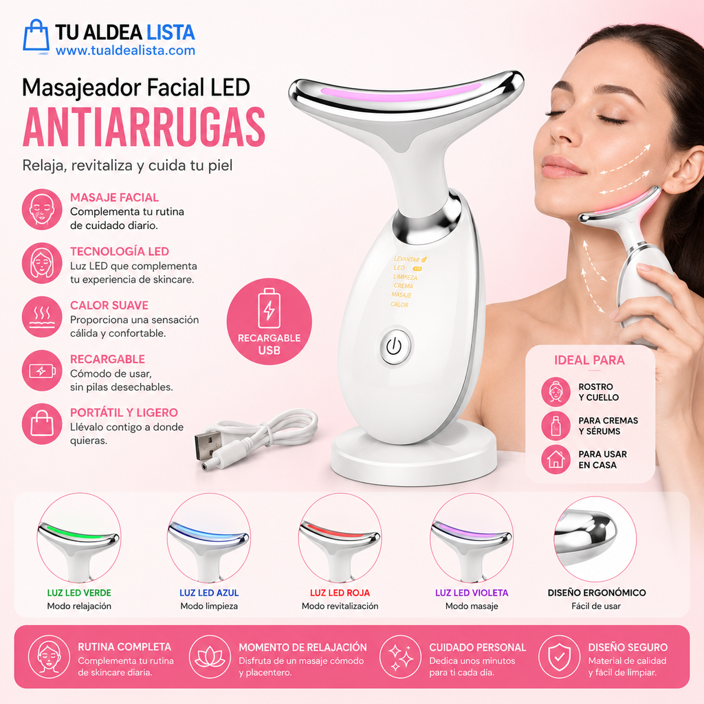 Masajeador Facial Led Antiarrugas