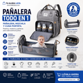 Mochila Pañalera con cambiador plegable multiuso