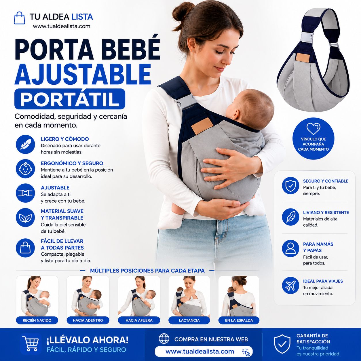 Porta bebes  Portatil Ajustable